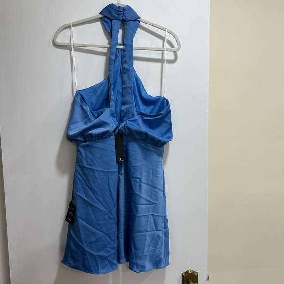 Blue Halter Neck Dress - Picture 2 of 5
